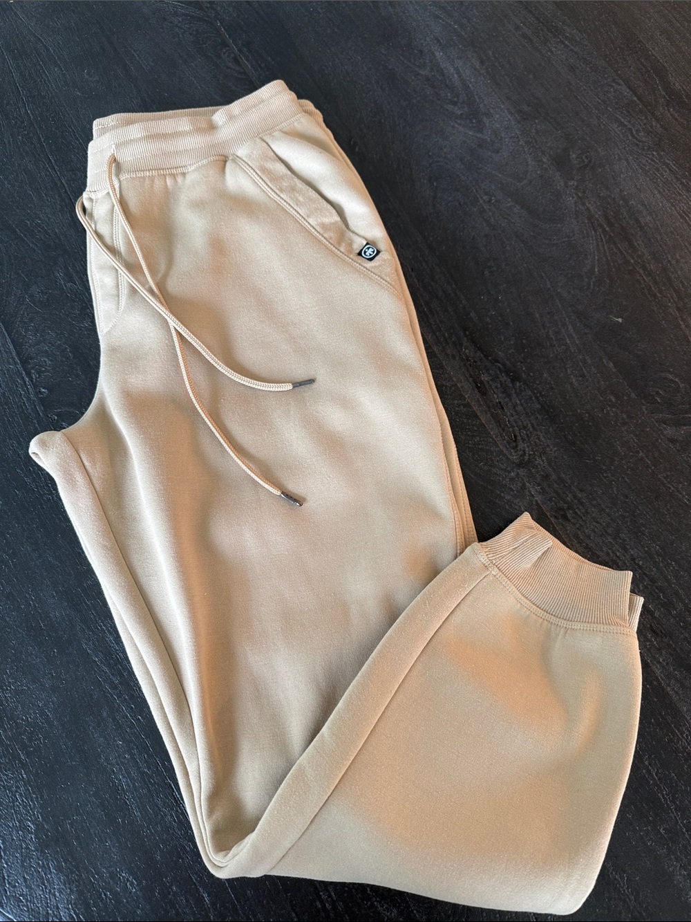 Men's Neutral Beige Drawstring Joggers